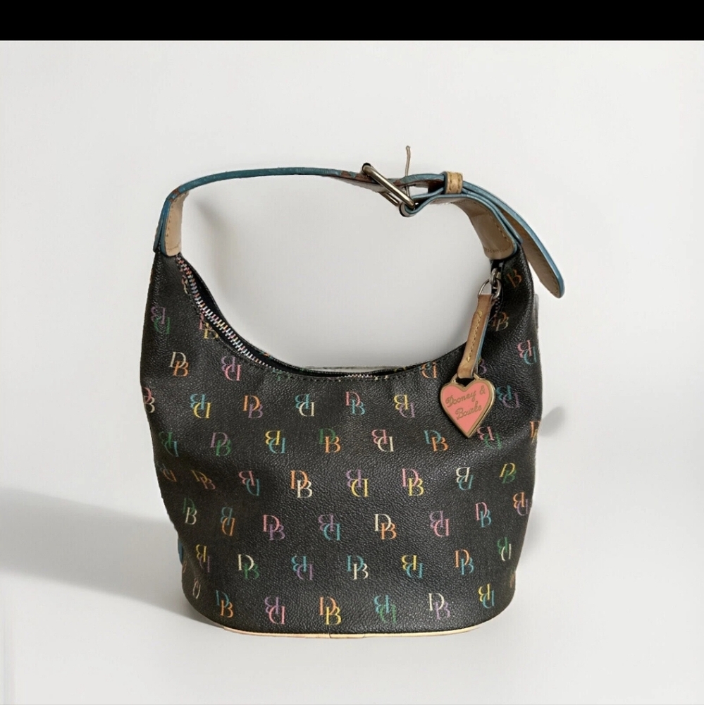 Dooney & Bourke Vintage Multicolor Mongrammed Signature Baguette Bag Tote Purse. - Picture 2 of 9